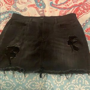 Black mini skirt